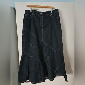 Simon Chang Dark Denim Skirt